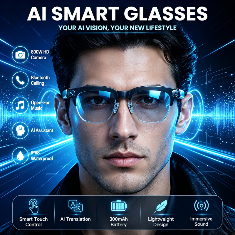 W630 Smart Glasses 800W HD Cam - Audio Music Image review and price