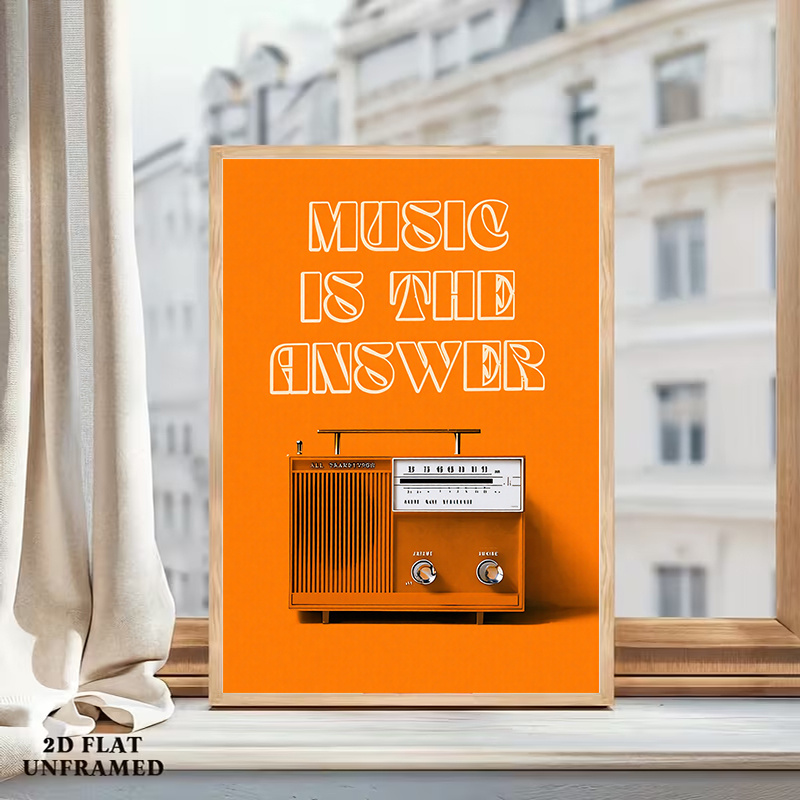 Vintage Radio Wall Art Framele - Audio Music Background review and price