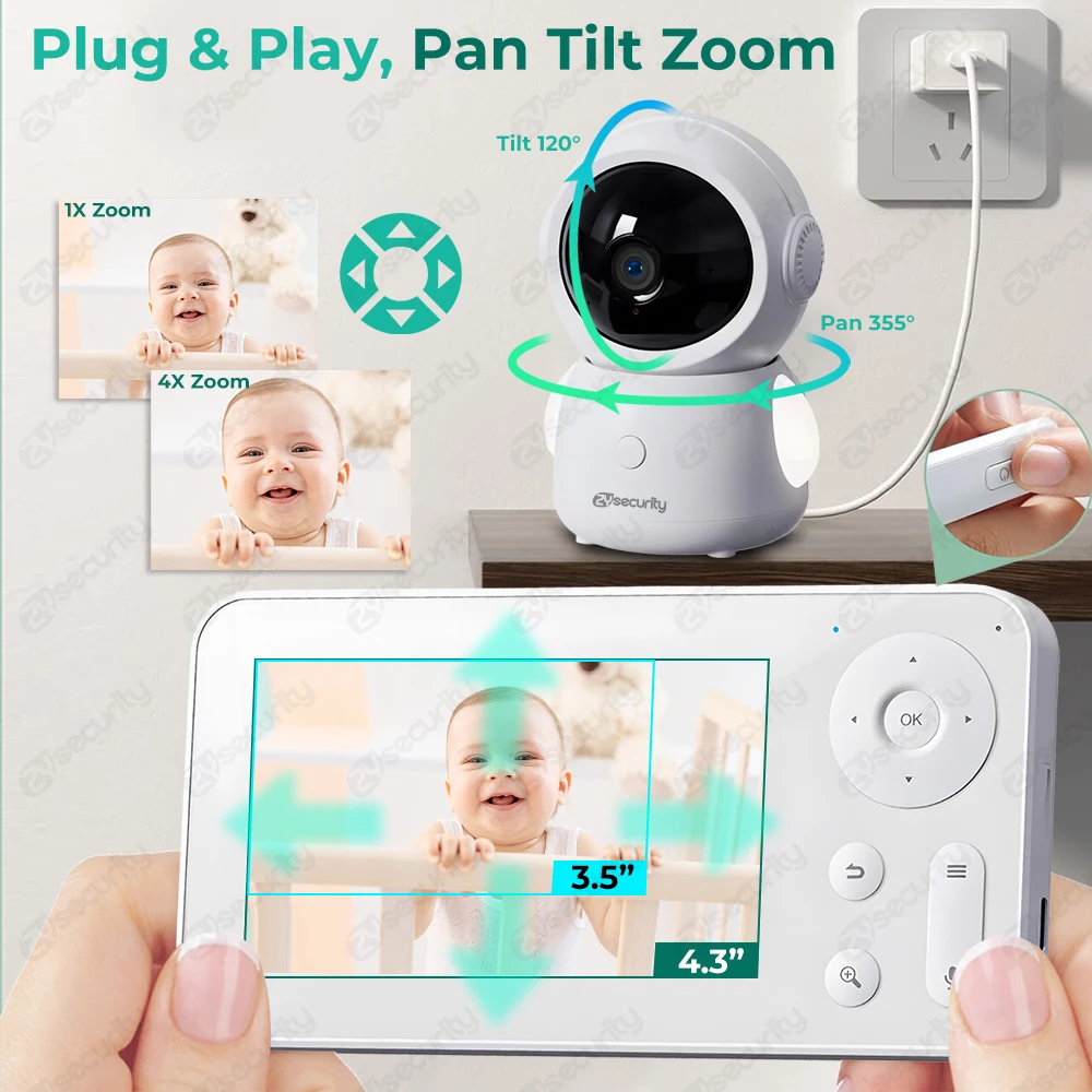 2K WiFi Baby Monitor with Scre - Audio Music Google review and price