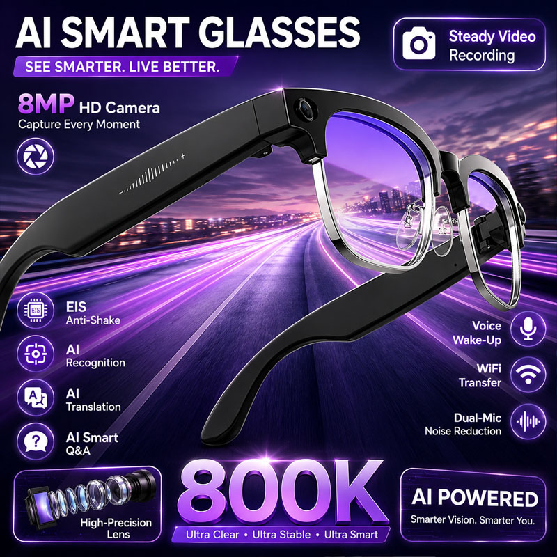W630 Smart Glasses 800W HD Cam - Audio Music Image review and price