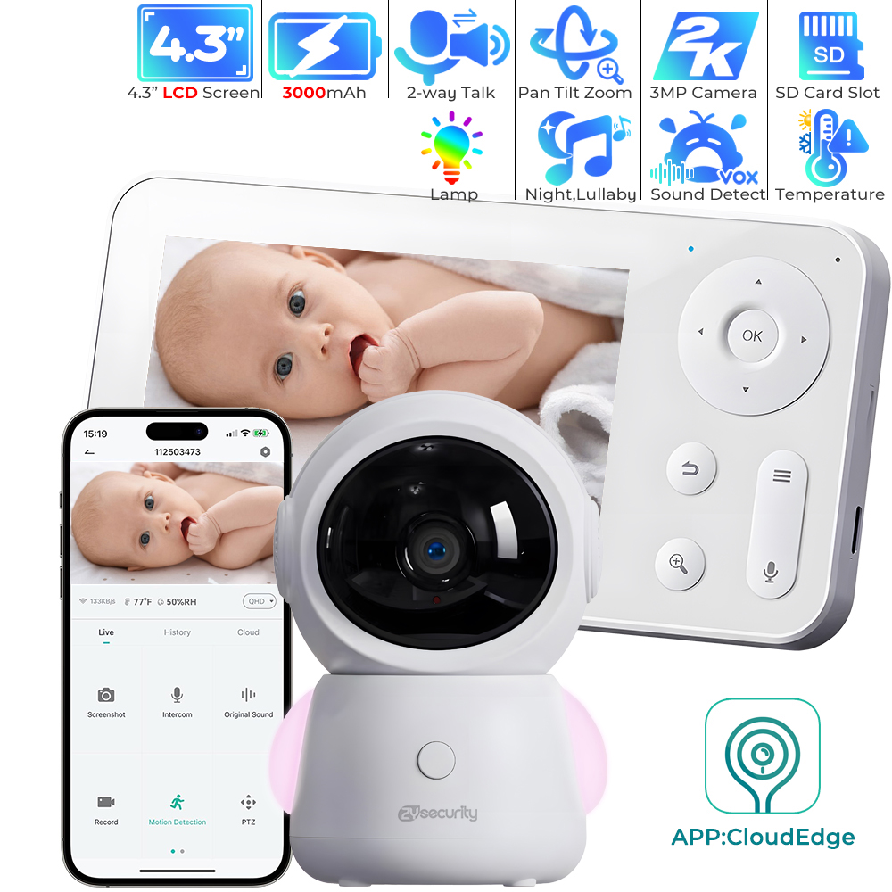 2K WiFi Baby Monitor with App, - Audio Music Google review and price