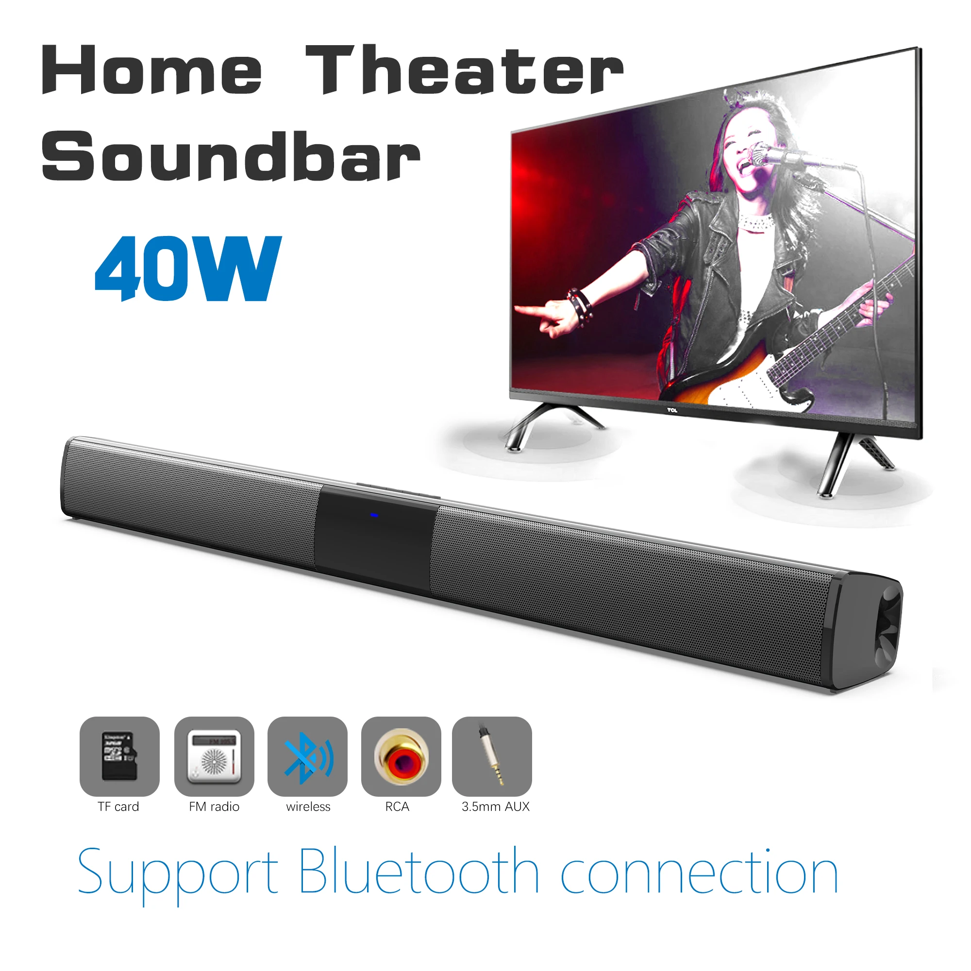 40W High Power Soundbar for TV - Audio Music Center review and price