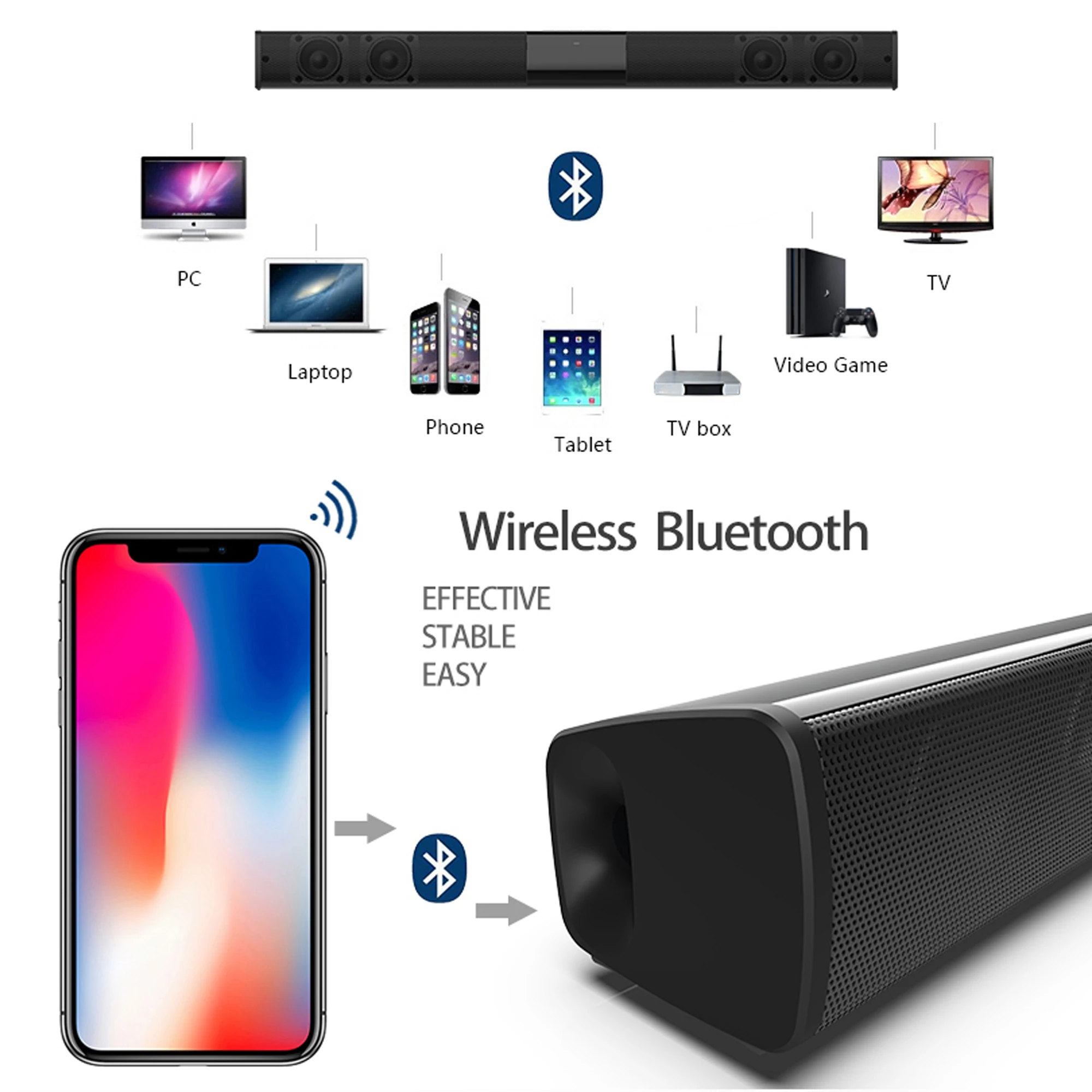 40W High Power Soundbar for TV - Audio Music Center review and price